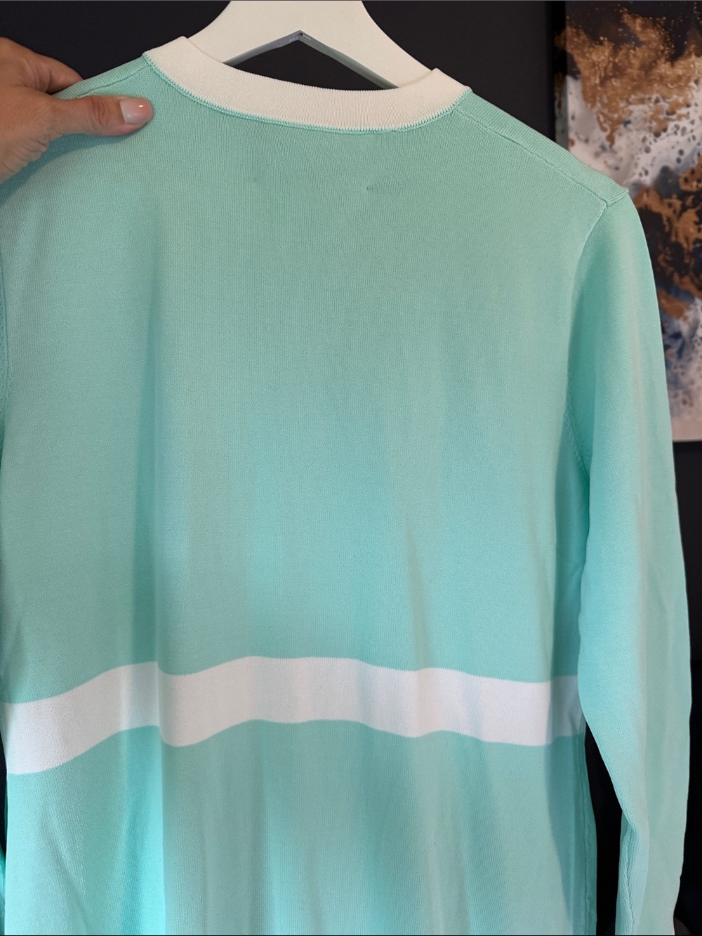 Aleeza Paris NWT Jelly Mint Green L (fitted M) Zip Front  with White Trim - Picture 7 of 10